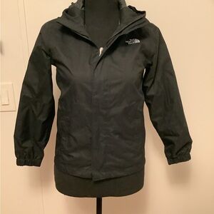 The North Face Black Raincoat with Hood and Elastic Cuffs